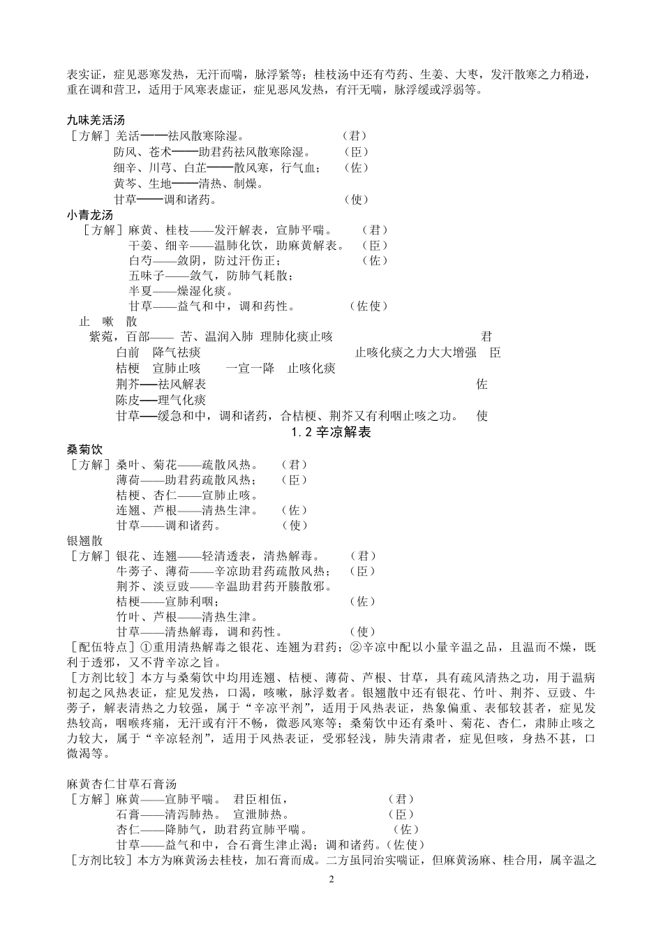 《方剂学》方解(图表)_第2页