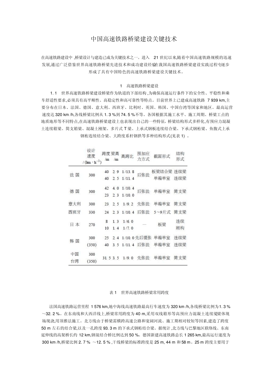 中国高速铁路桥梁建设关键技术_第1页