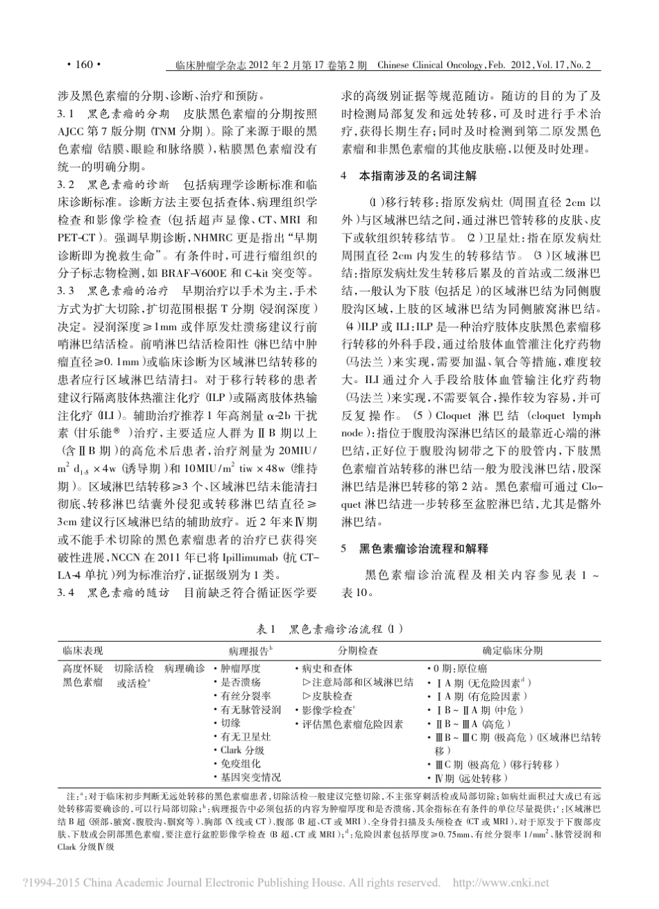 中国黑色素瘤诊治指南_2011版__第2页