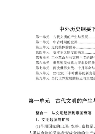 中外历史纲要下各单元知识点整合