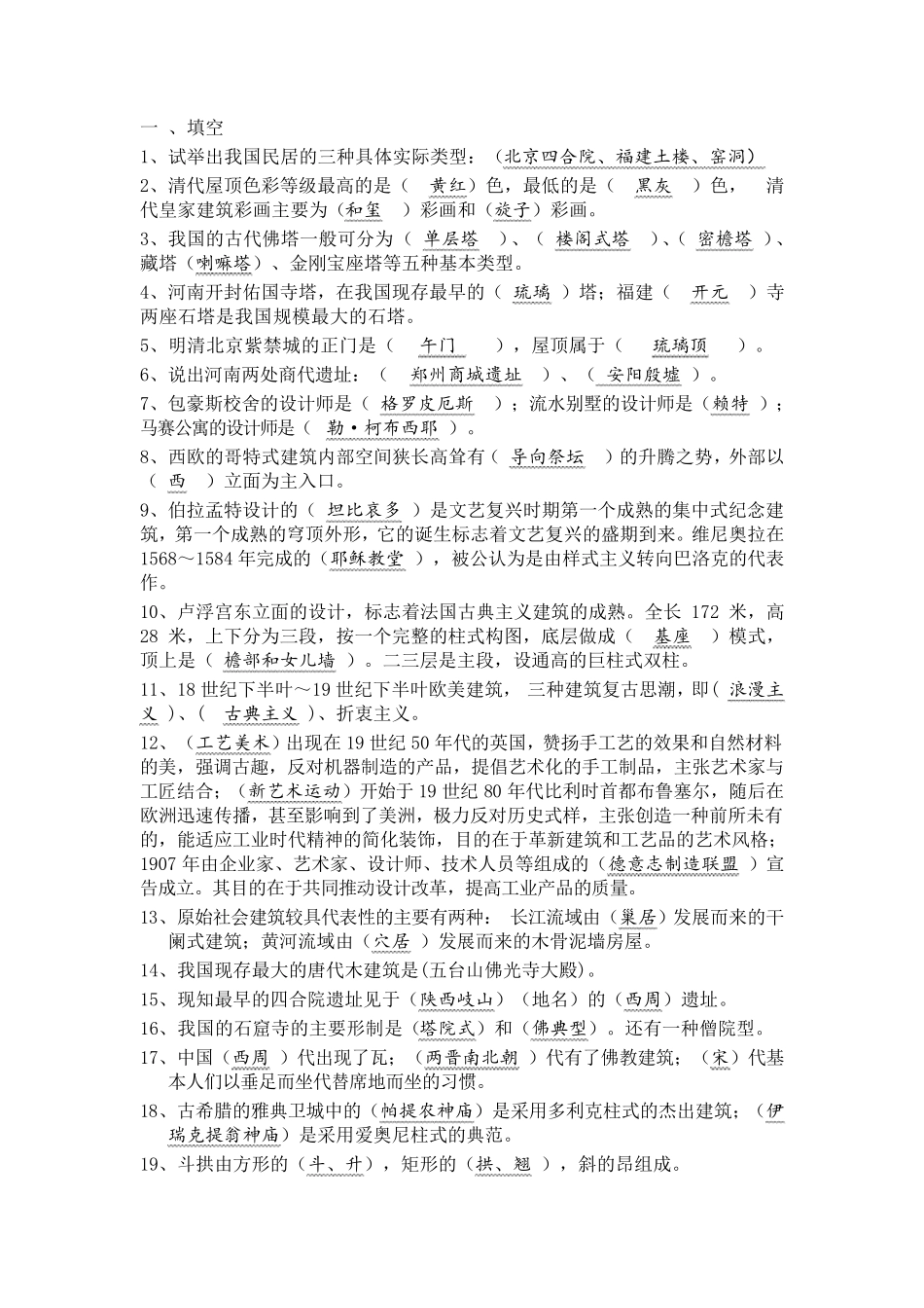 中外建筑史试题及答案1.0_第1页