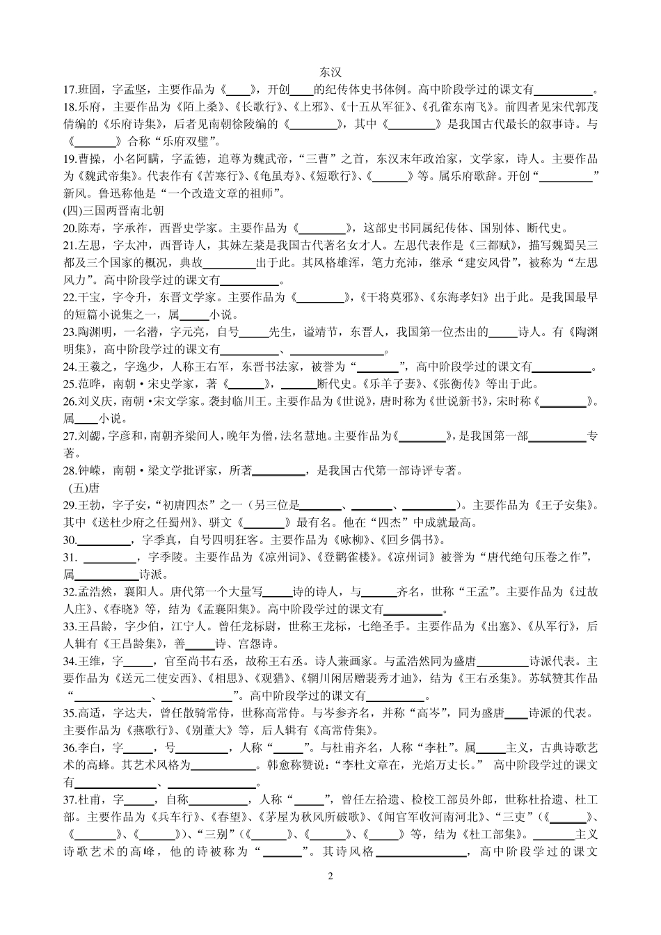 中外文学常识试题_第2页