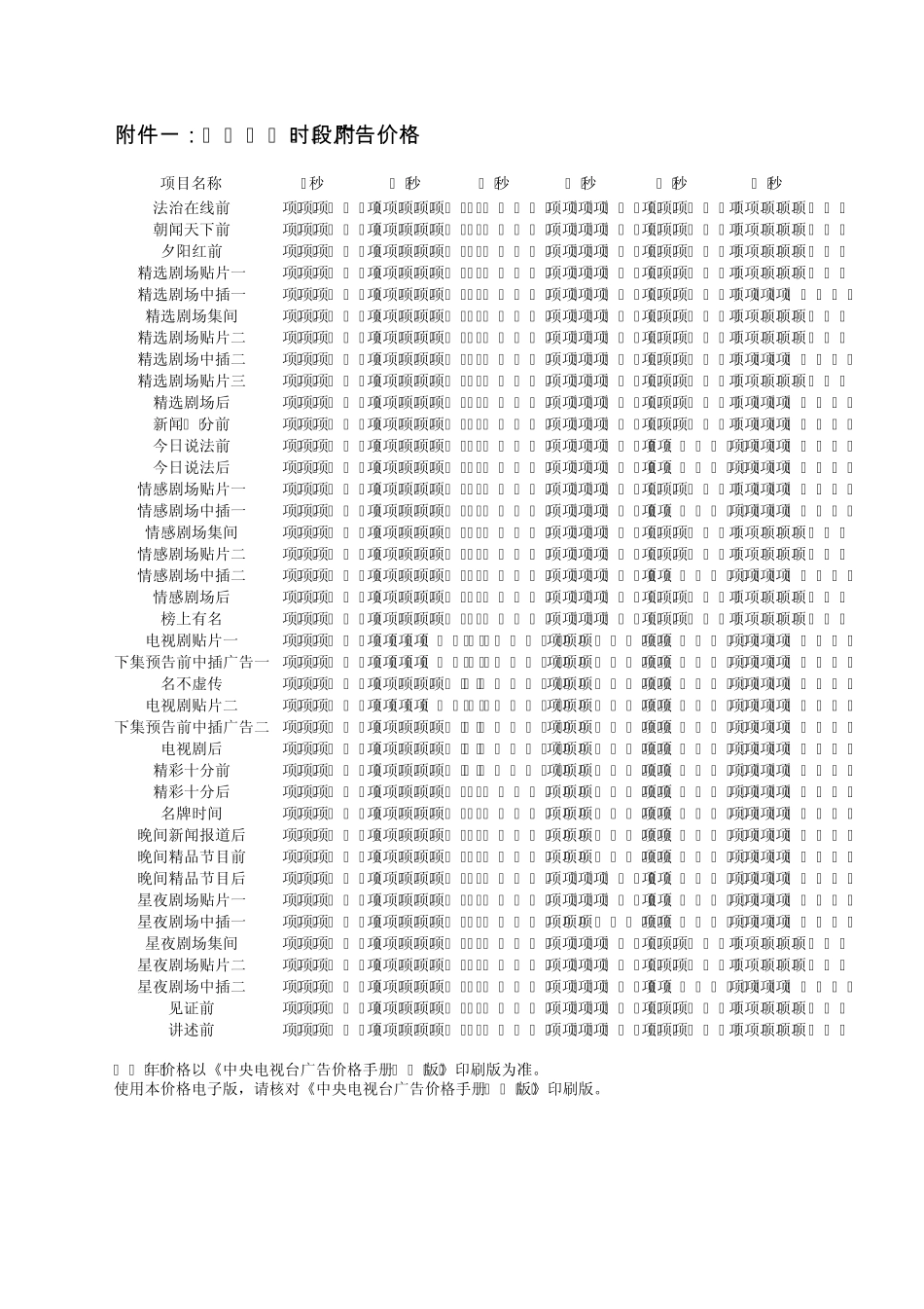 中央电视台综合频道2009广告报价_第1页