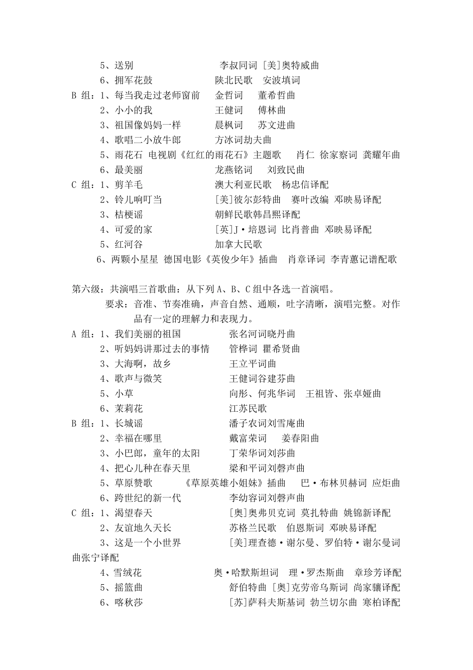 中央音乐学院少儿声乐考级曲目_第3页