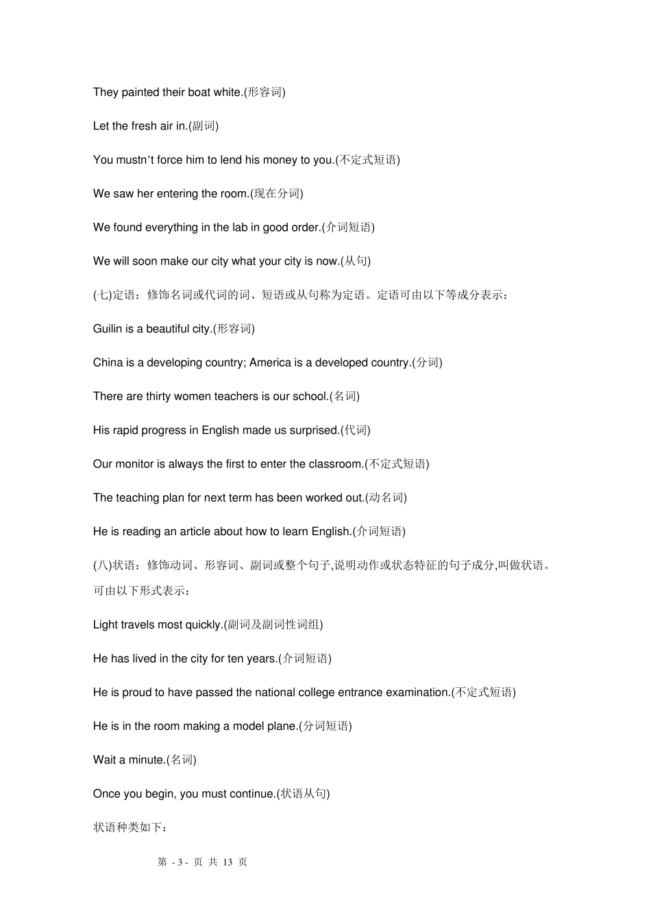 中学初中英语语法——句子成分以及简单句、并列句和复合句_第3页