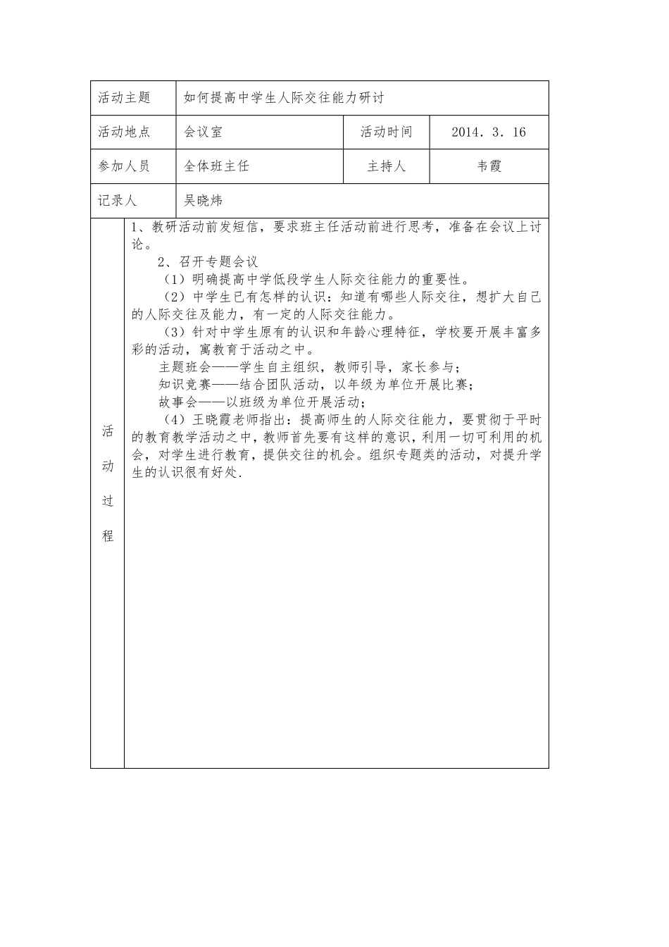 中学心理健康教育教研活动记录表_第2页