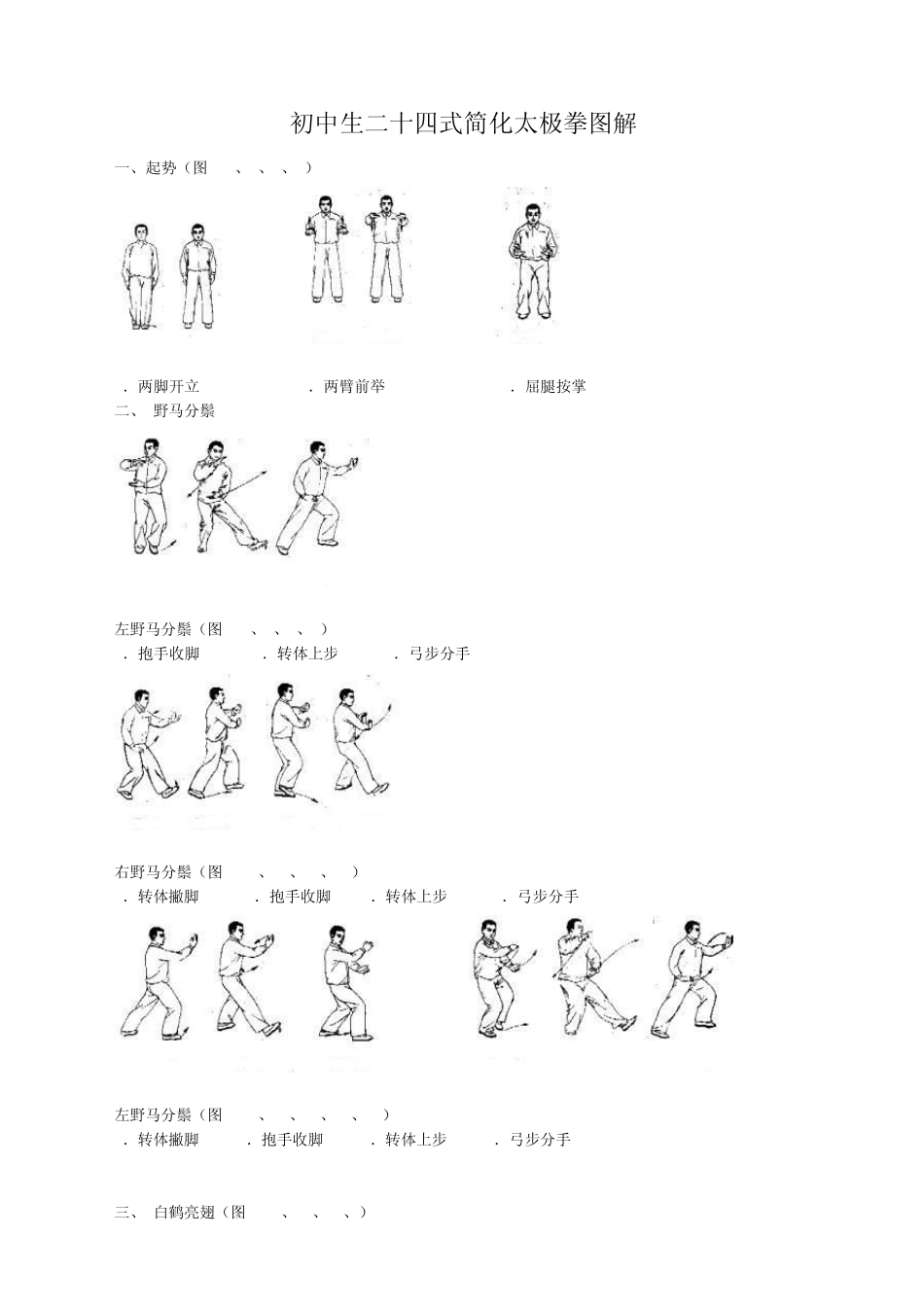 中学生24式简化太极拳图解_第1页