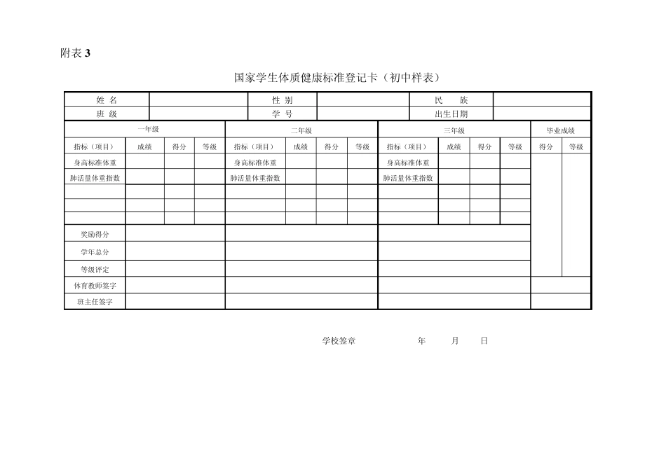 中学生体质健康标准登记表_第3页