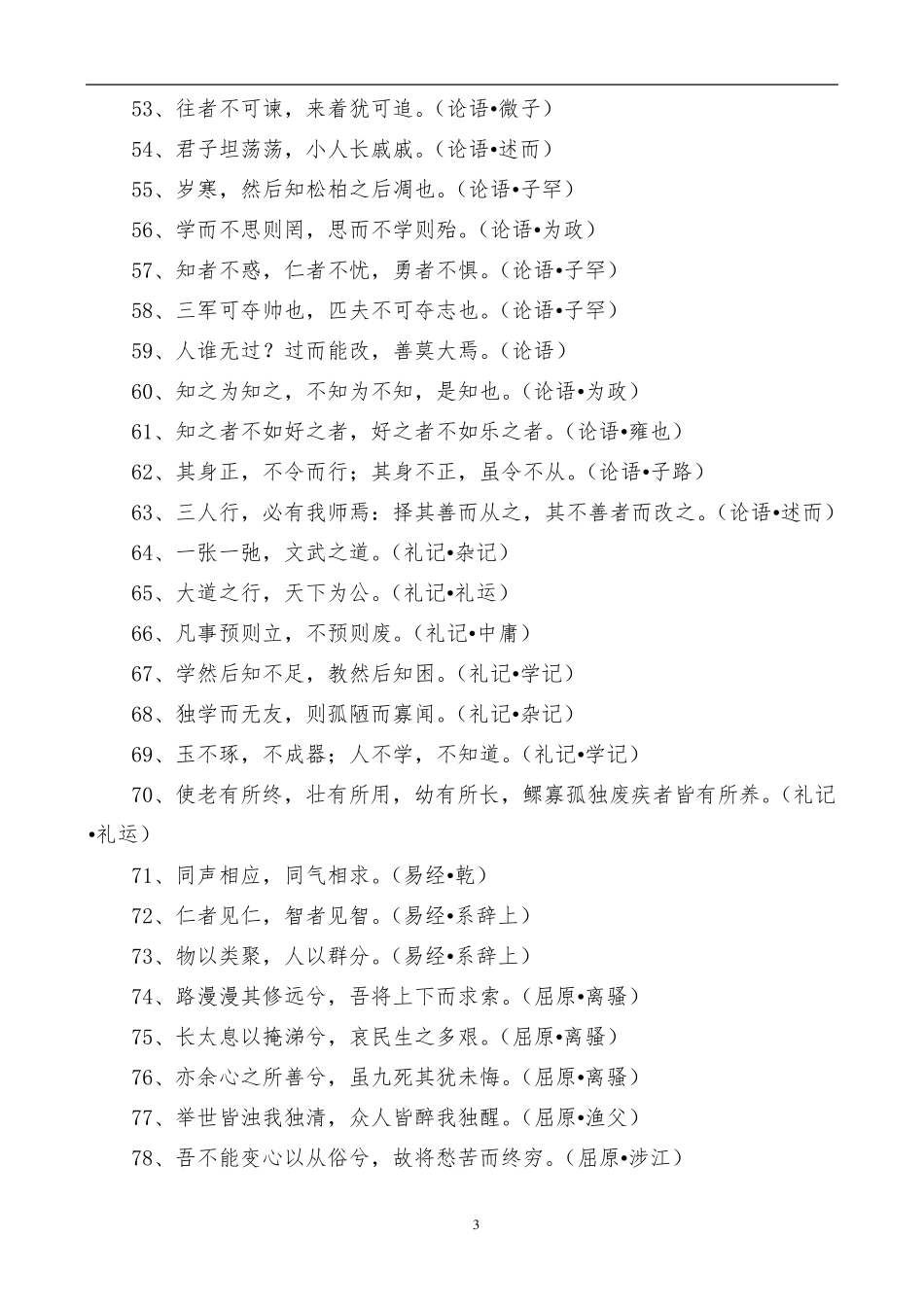 中学生必备古诗文经典名句500句_第3页