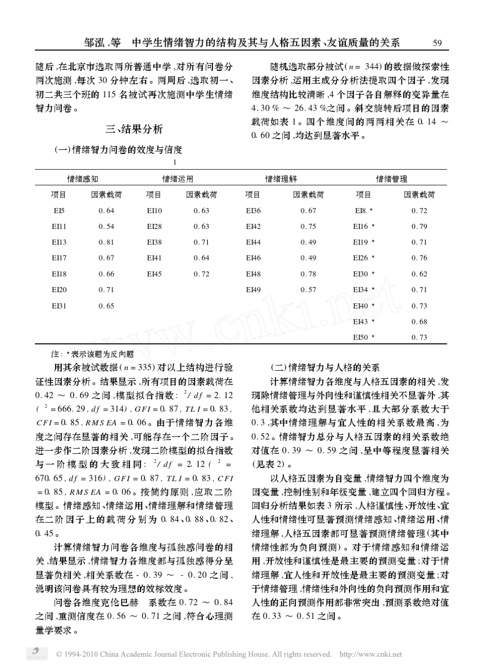 中学生情绪智力的结构及其与人格五因素_友谊质量的关系_第3页