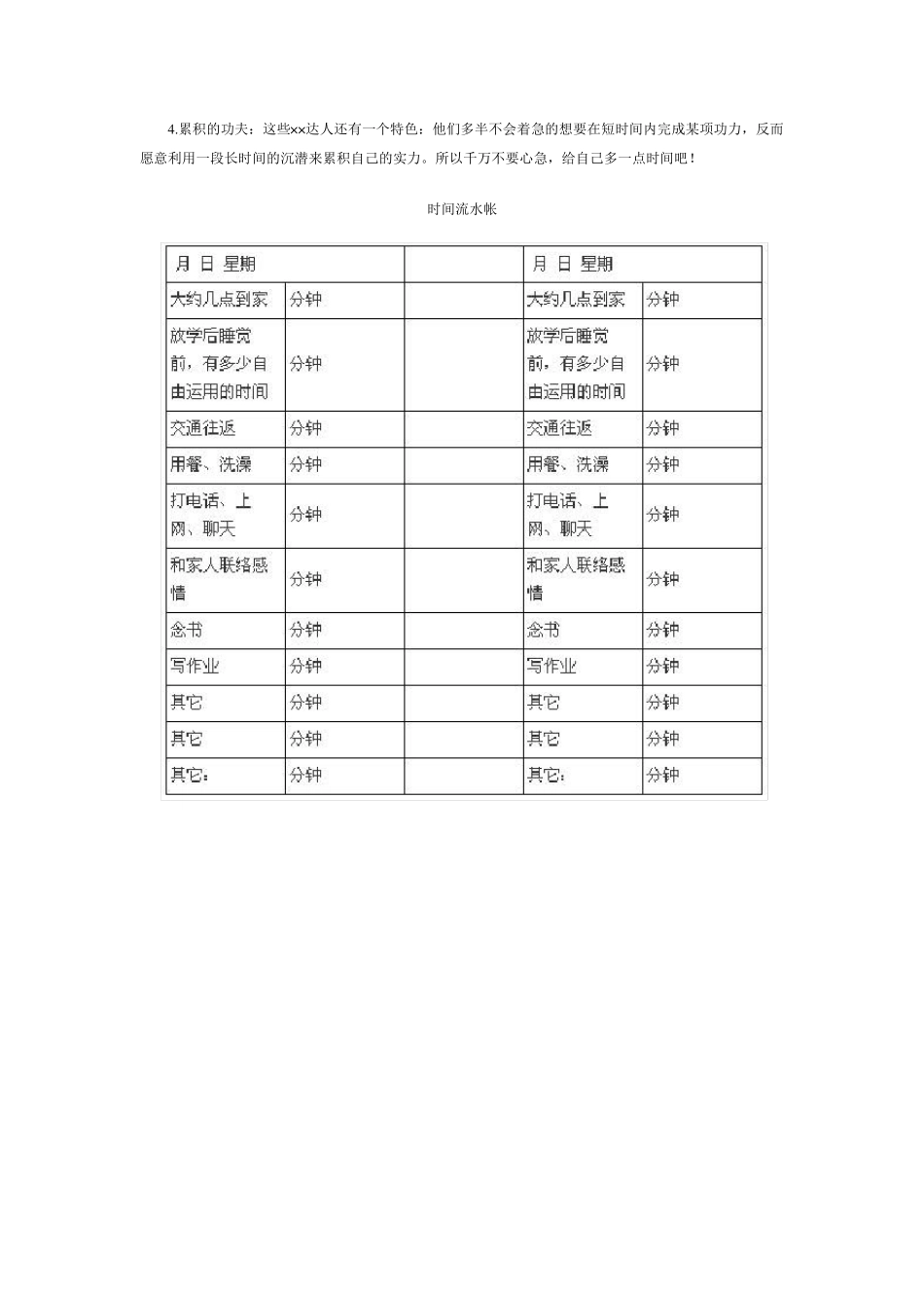 中学生时间管理表_第3页