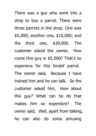 中学生英语小故事