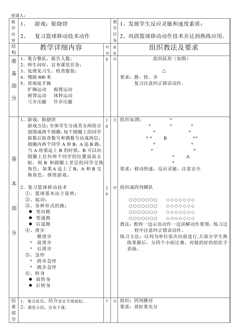 中学篮球教案_第3页