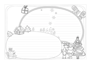 中小学生A4空白涂色节日手抄报模板大全共20张