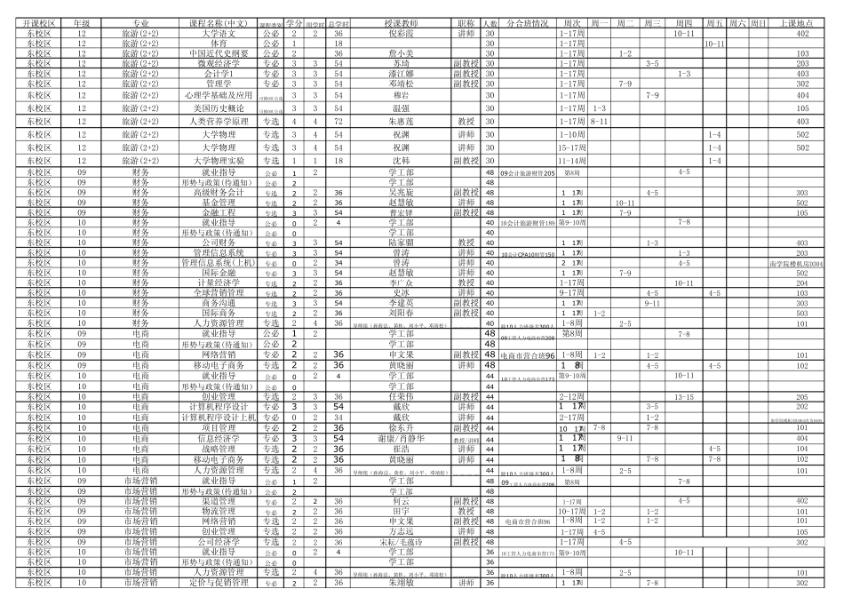 中山大学管理学院20121学期本科课表(9月17日更新)_第3页