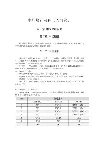 中控培训教程硬件认识一