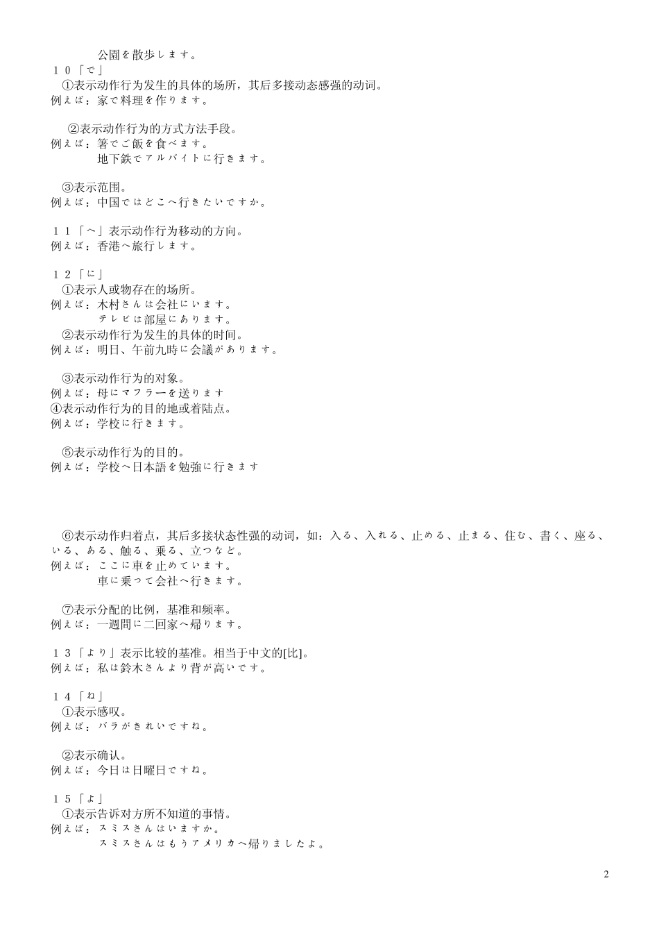 中日交流标准日本语初级_语法(助词_副词_动词_形容词)_第2页