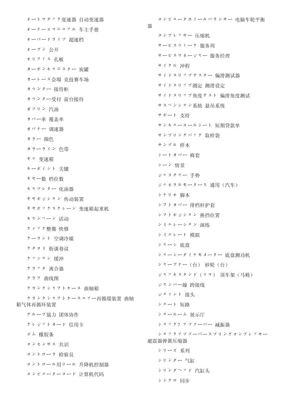 中日英对照汽车用语专业词汇_第3页