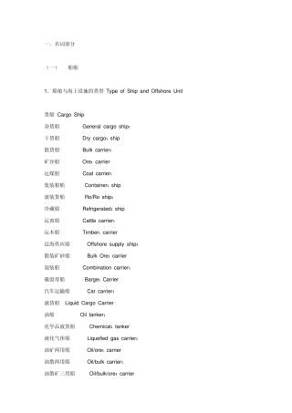 中海油船舶与石油化工词汇