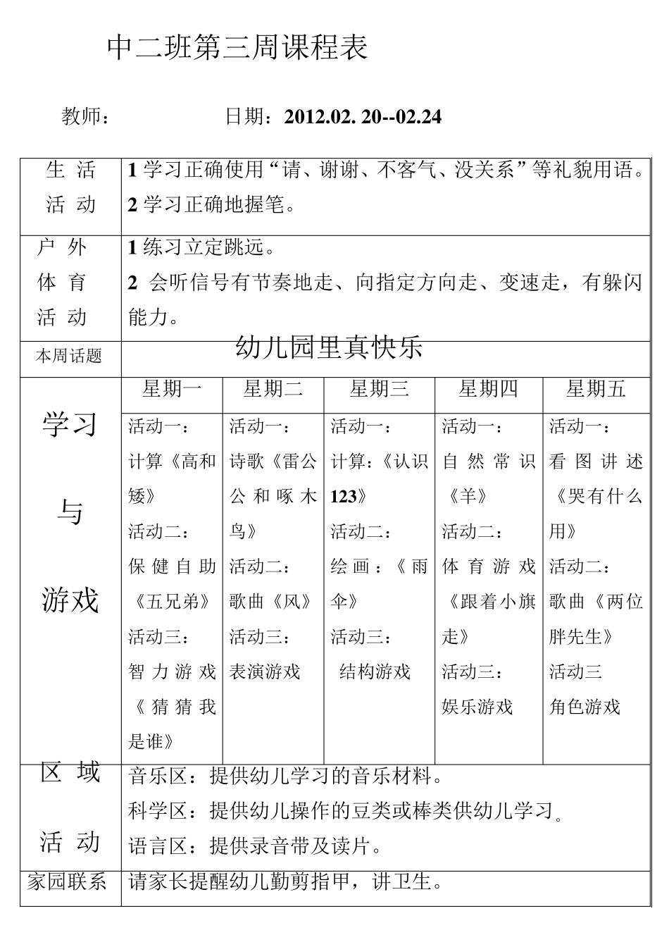 中班下学期全部周计划_第2页