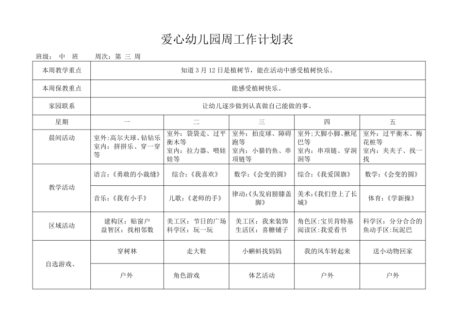 中班幼儿园春季周工作计划表_第3页