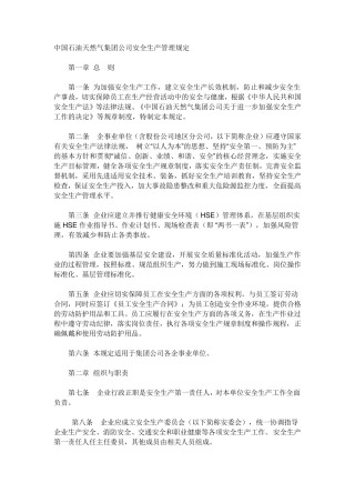 中石油安全管理制度