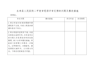 二甲评审反馈问题整改方案