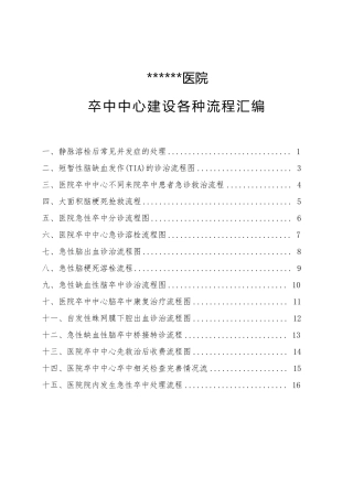 二级医院卒中中心工作流程汇编