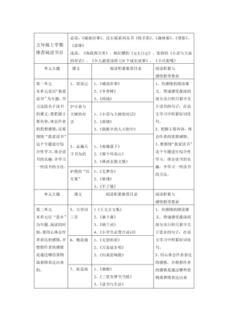 五年级推荐书目
