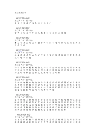 五行属木的字