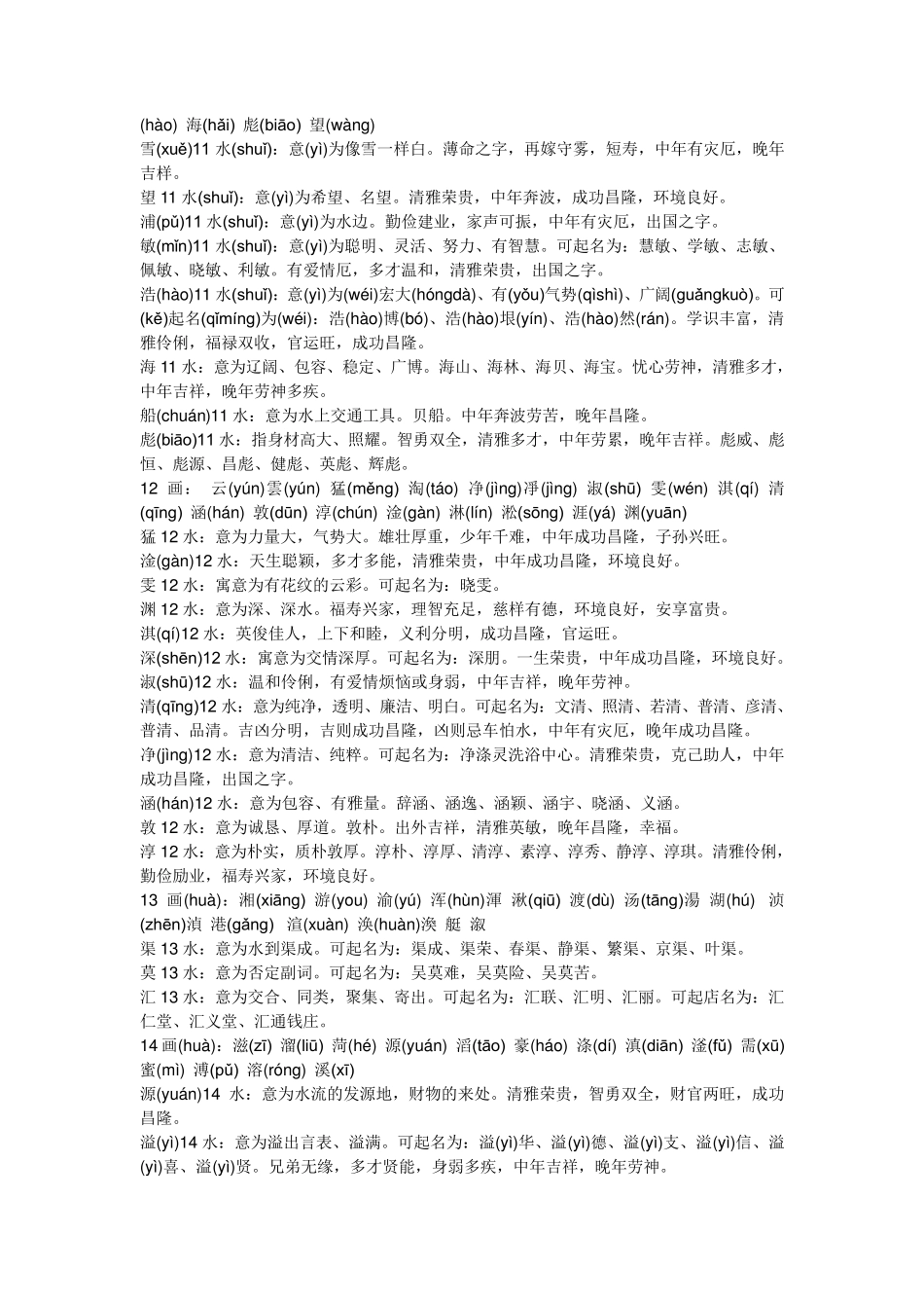 五行属水的字10画_第2页