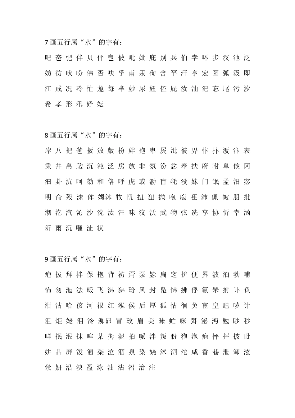 五行属水的字大全_第2页