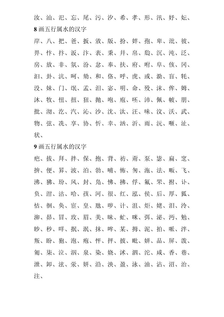 五行属水的汉字大全_第2页