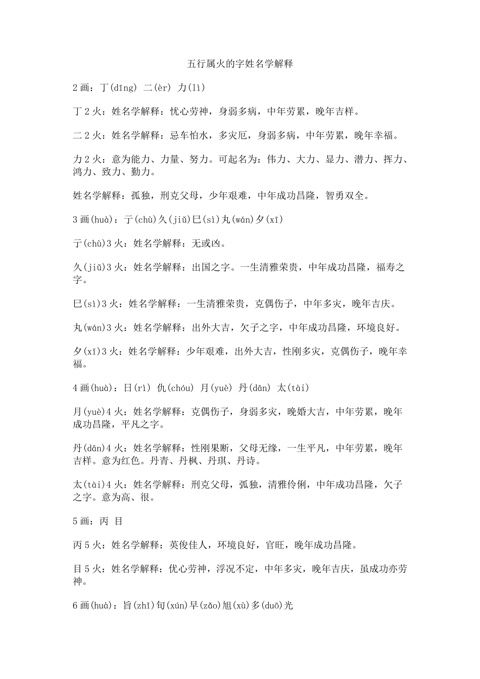 五行属火的字姓名学解释_第1页