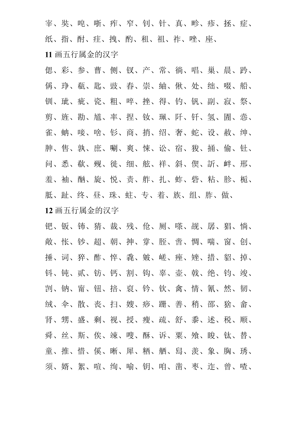 五行属金的汉字大全_第3页
