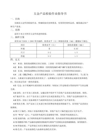 五金产品检验作业指导书
