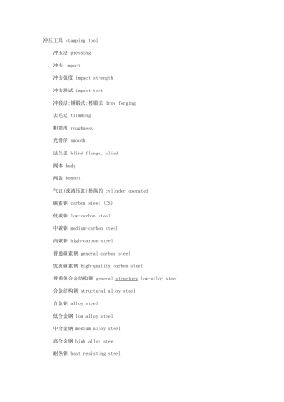 五金行业英文术语大全