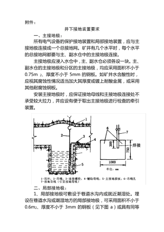 井下接地装置要求