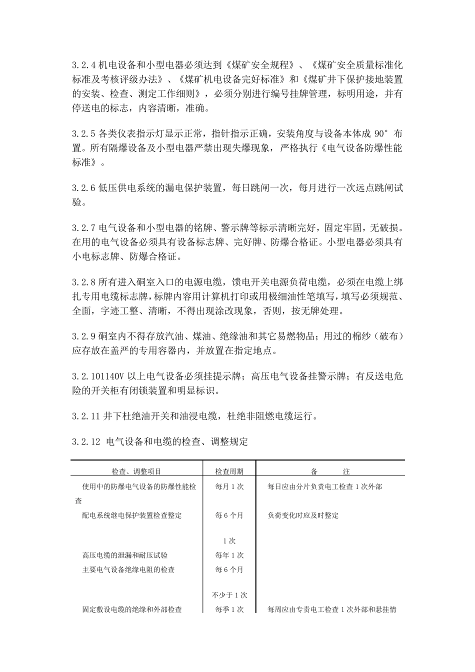 井下采区变电所完好技术标准_第2页