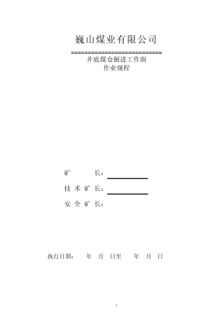 井底煤仓规程