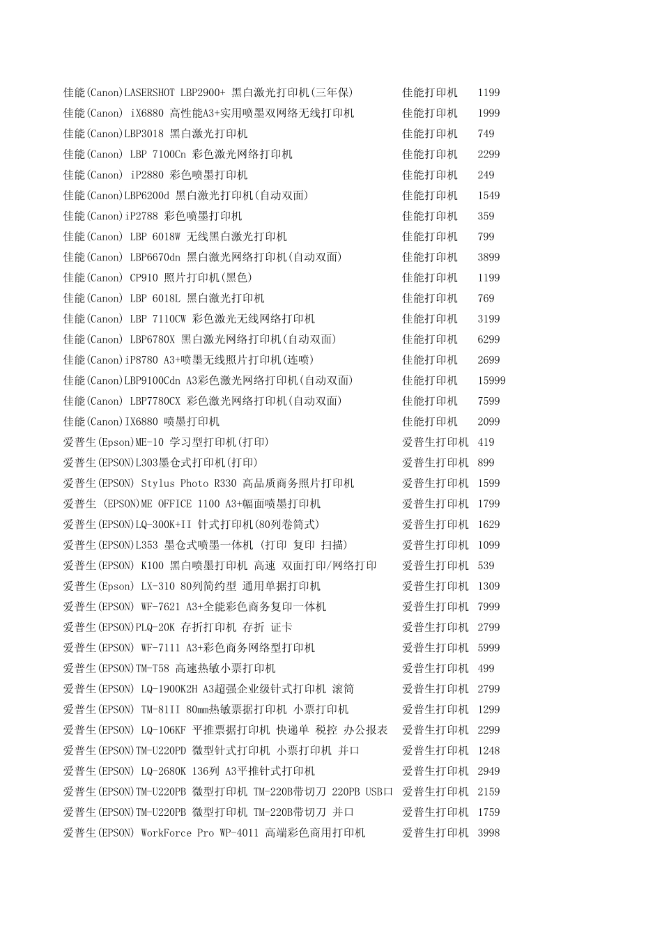 亚商打印机采购清单_第3页