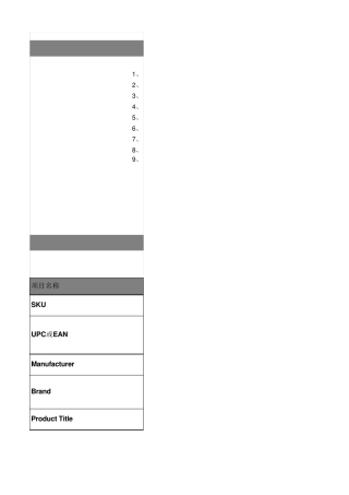 亚马逊SKU表练习模板(商品信息收集表)