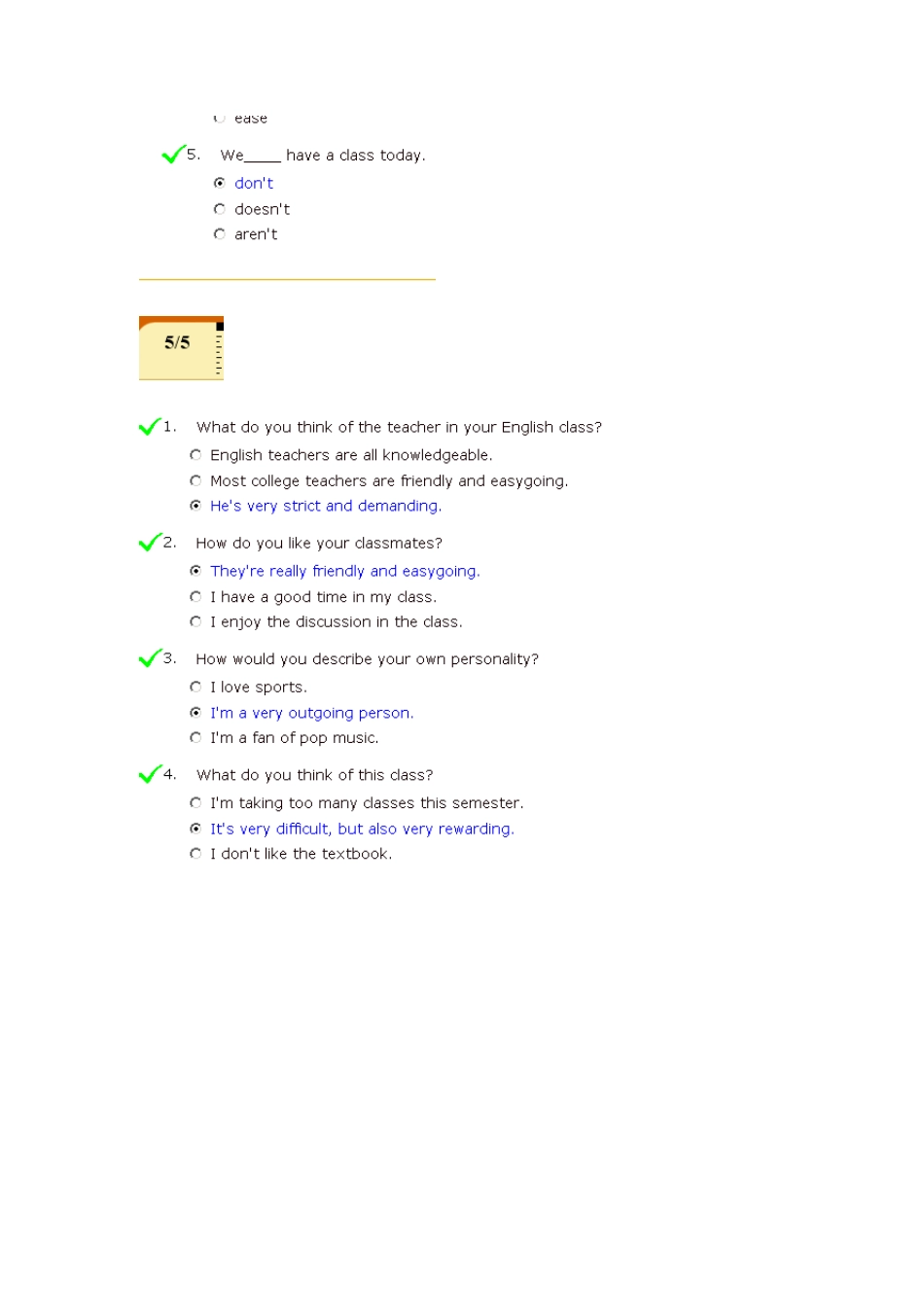 交互英语视听说Level1答案[截图版](13单元+测试)_第3页