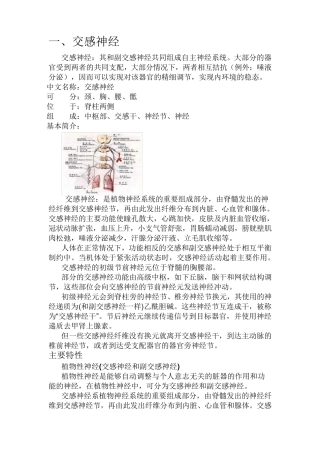 交感神经与副交感神经