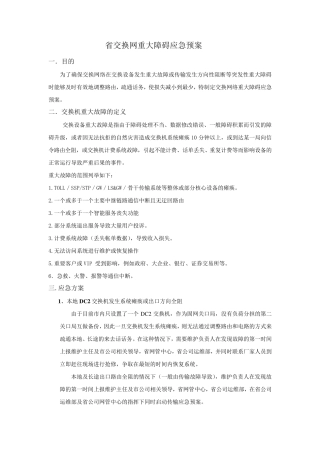 交换网重大故障应急预案