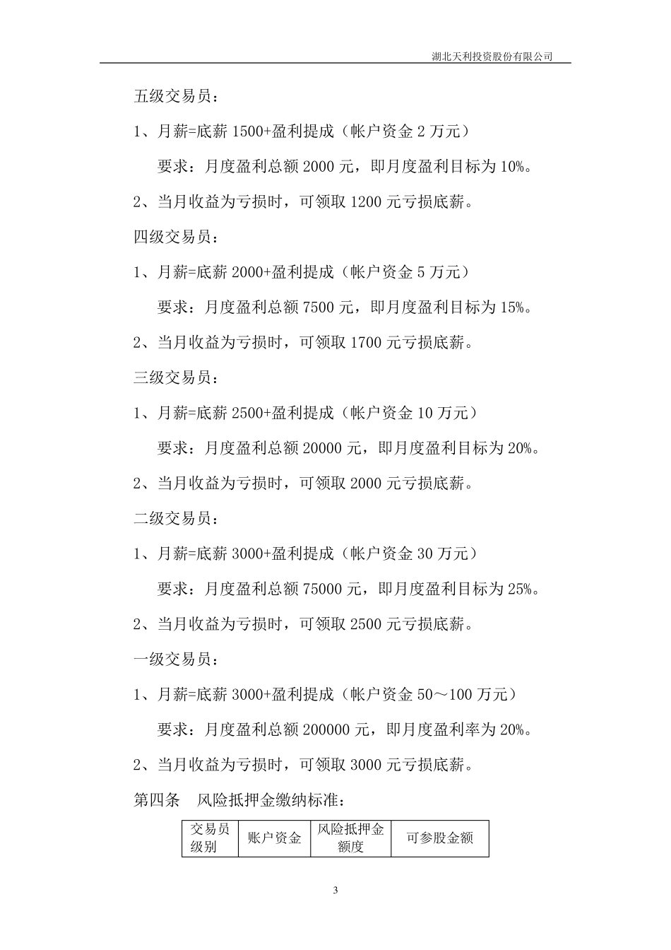 交易员薪酬标准及激励制度_第3页