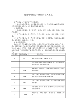 交流电动机定子绕组的嵌入工1