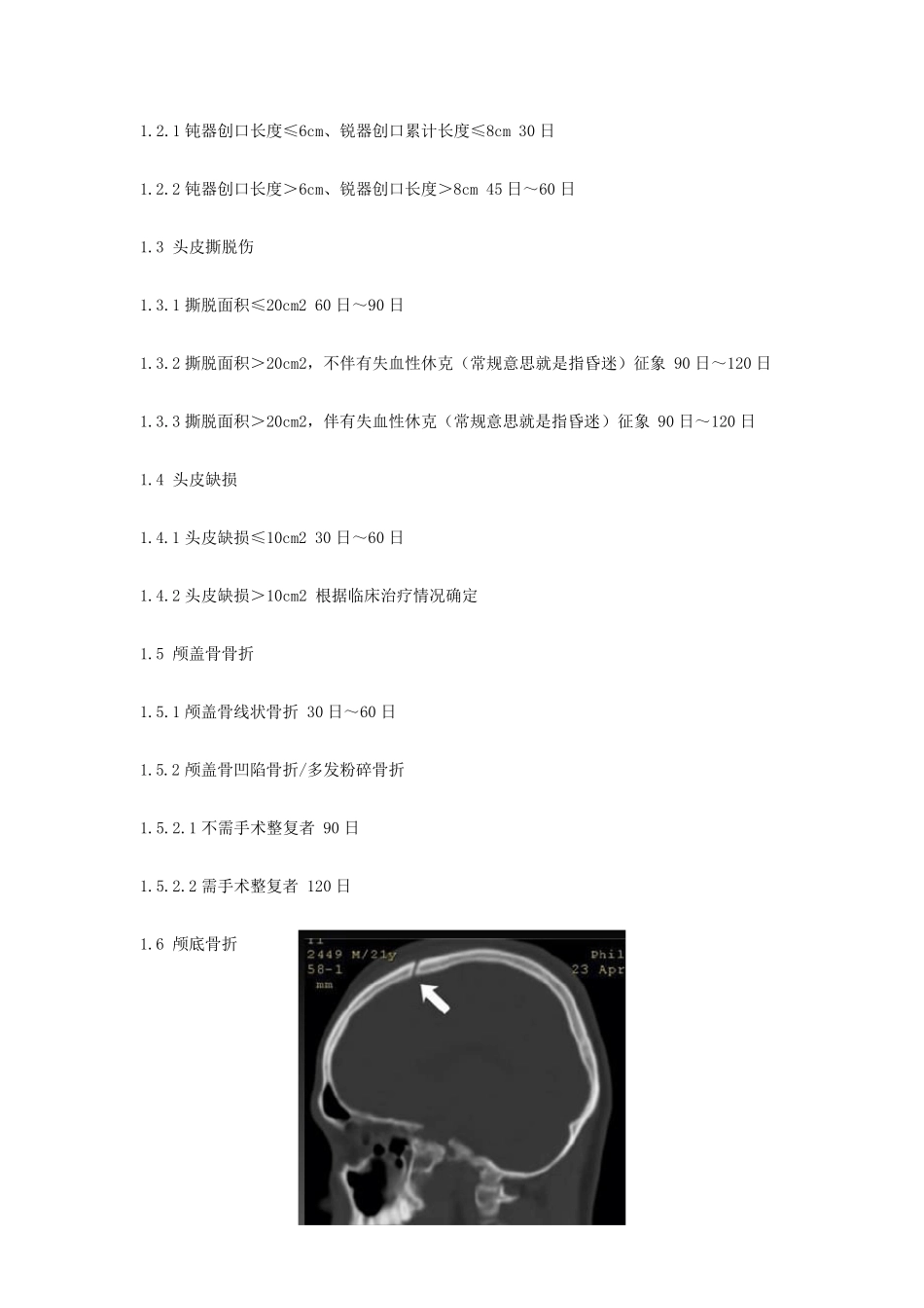 交通事故人员常见伤情误工损失日及相关赔偿评定准则_第2页