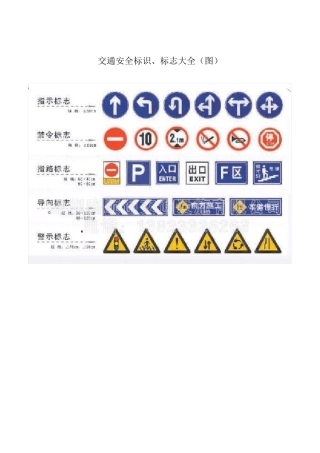 交通安全标识、标志大全(图)