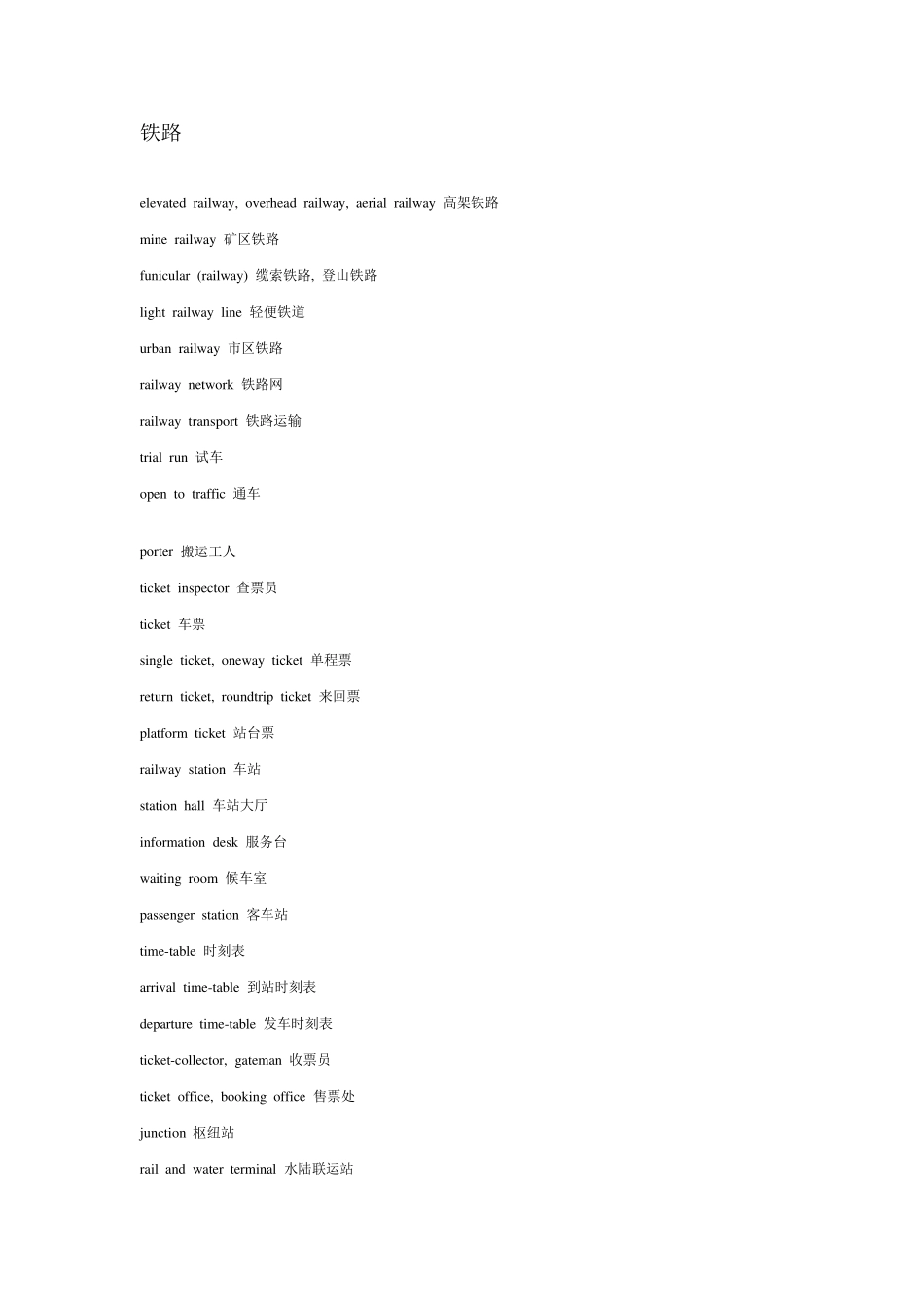 交通工具词汇_第1页